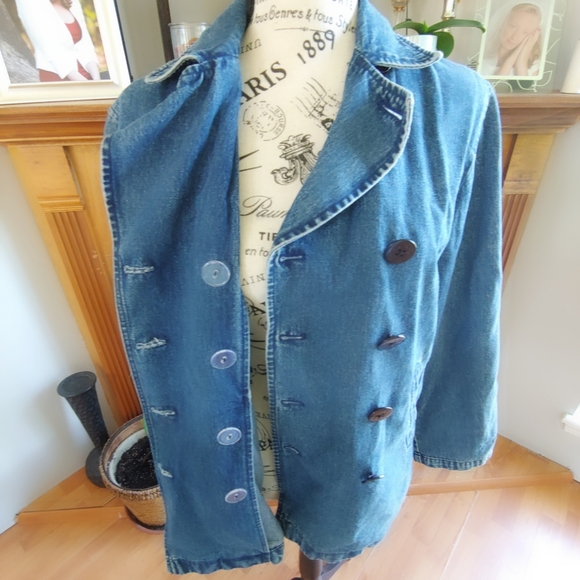 🎊HP🎊Ralph Lauren Double Breasted Denim Jacket. - Picture 10 of 14